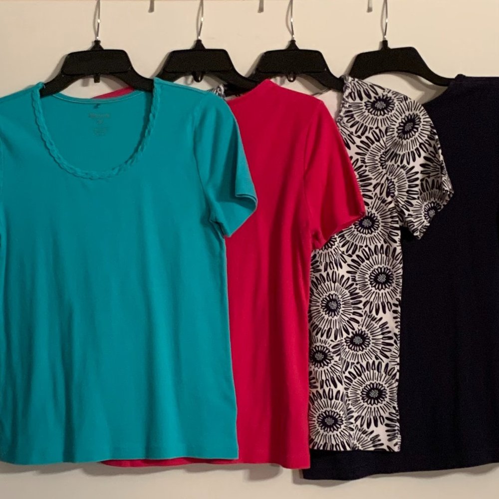 White Stag Small Short Sleeve Braided Crew Neck Top